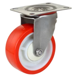 Red PU Heavy Duty Swivel Castor Wheels