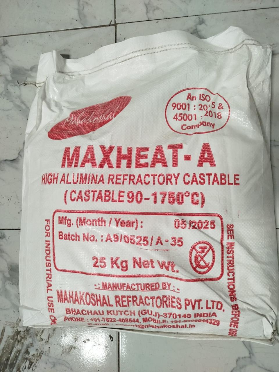 High-temperature Maxheat A refractory material up to 1750°C for furnaces, kilns, and industrial heat applications supplied by Pamon Ventures Limited.