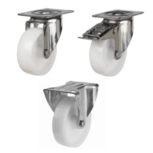 White Nylon Heavy Duty Castor Wheels