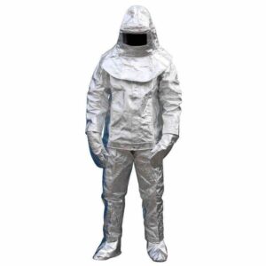 Complete aluminized heat-resistant suit with helmet and boots supplied by Pamon Ventures Ltd.