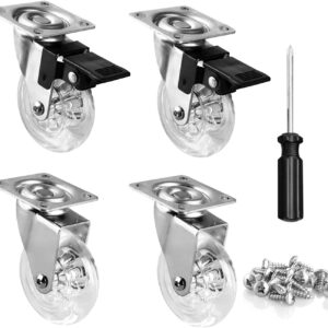 Transparent Rubber trolley Castor Wheels