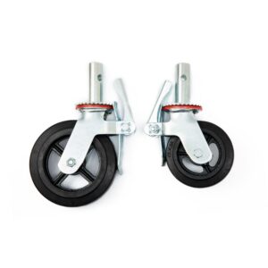 8 inch black rubber scaffolding wheel for construction sites supplied by PAMON Ventures Ltd Nairobi