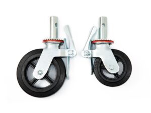 6 inch black rubber scaffolding wheel with 200 kg load capacity supplied by PAMON Ventures Ltd Nairobi