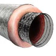 Insulated flexible duct used in HVAC air distribution and ventilation systems.