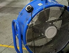 Warehouse fan used for industrial ventilation and air circulation in large storage spaces.