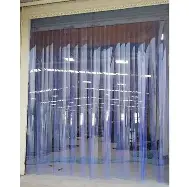 Technician servicing PVC air curtain for ventilation and airflow efficiency