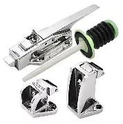 Silver cold room lock used for securing refrigeration and freezer doors.