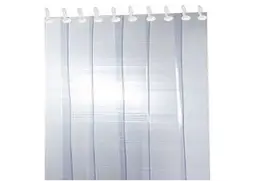 PVC air curtain installed at doorway for air, dust, and insect control.